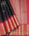 Charcoal Red Border Silk Saree - SSK0018