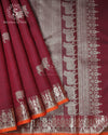 Deep Maroon Silk Saree - SSK0047