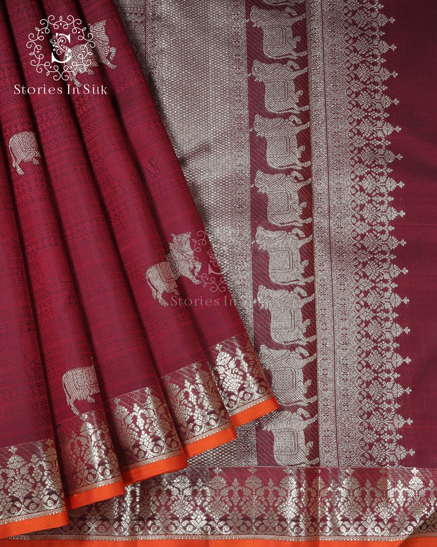 Deep Maroon Silk Saree - SSK0047