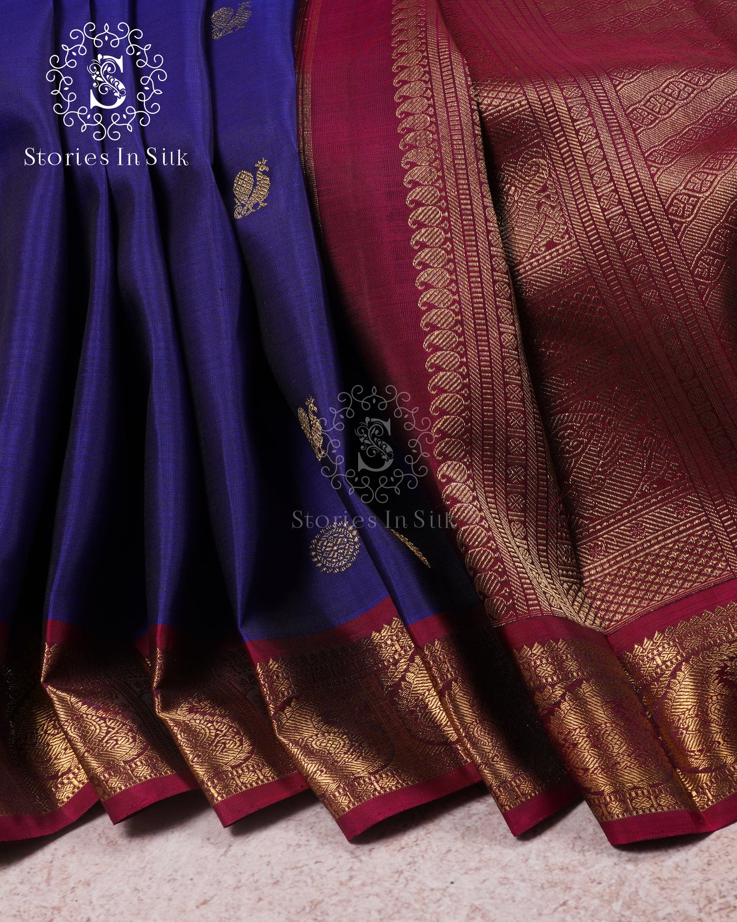 Royal Sapphire Pure Zari Silk Saree - JN020FF