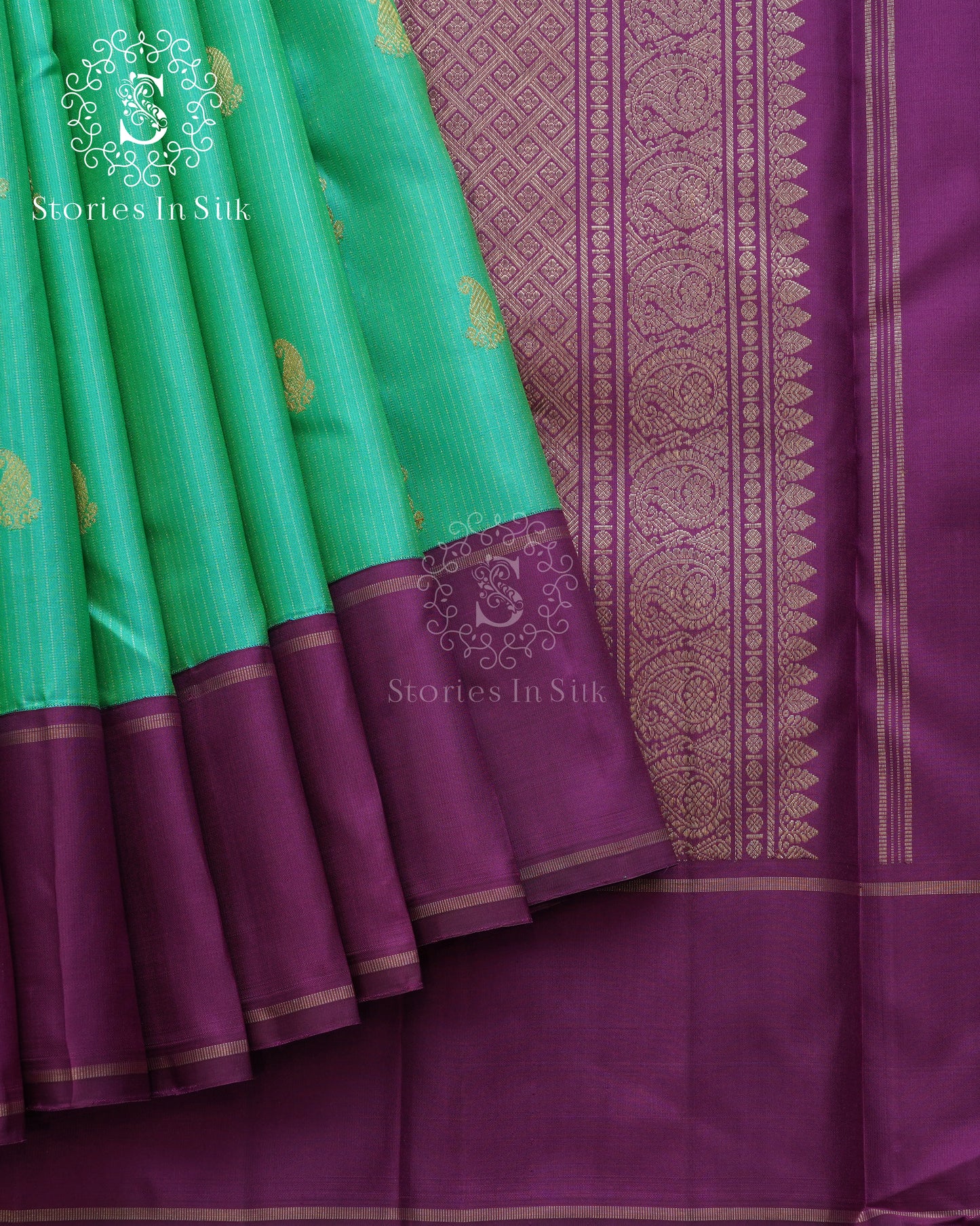 Emerald Enchant Pure Zari Silk Saree - SS107
