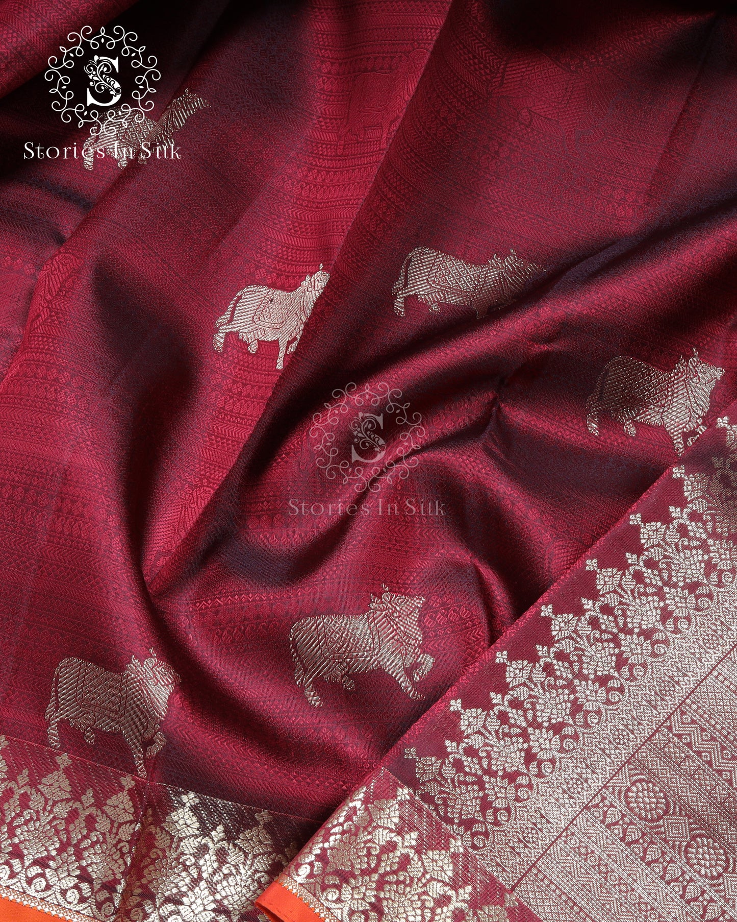 Deep Maroon Silk Saree - SSK0047