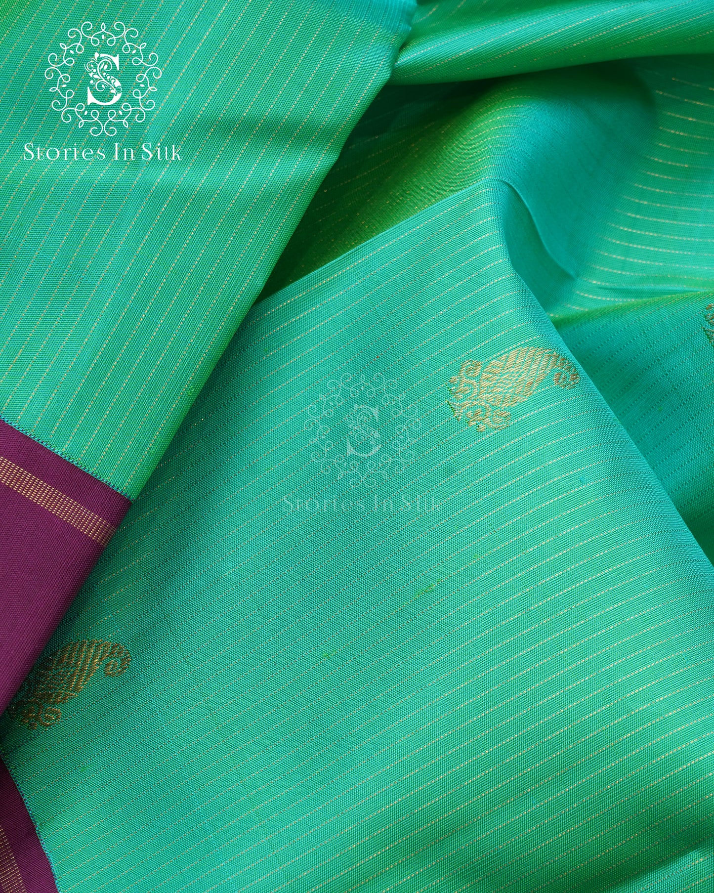 Emerald Enchant Pure Zari Silk Saree - SS107