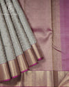 Soft Sage Check Silk Saree - SSK0005