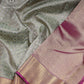 Soft Sage Check Silk Saree - SSK0005