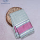 Mist Blue Grid Silk Saree - SSK0014