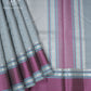 Mist Blue Grid Silk Saree - SSK0014