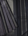 Charcoal Stripe Silk Saree - SSK0021