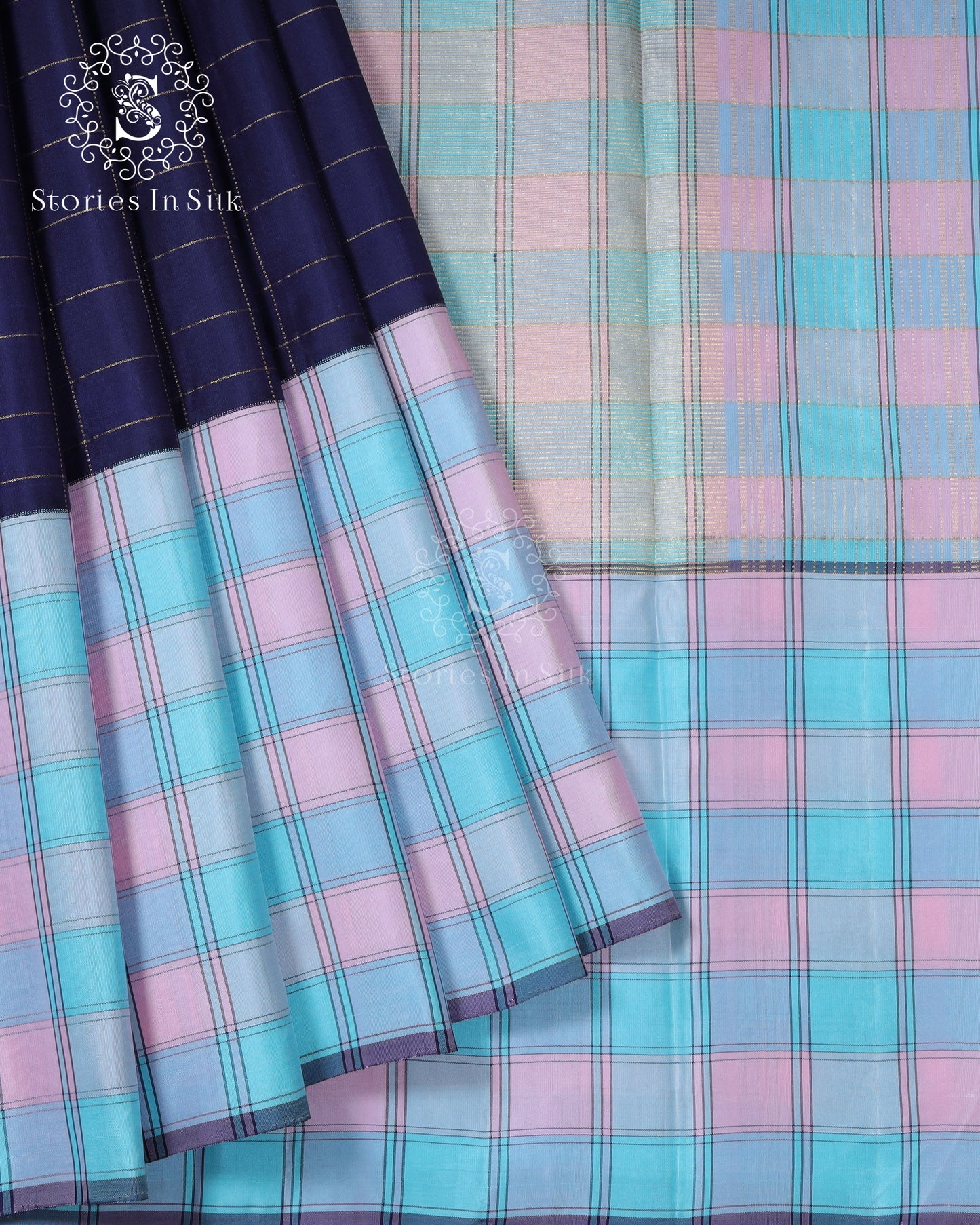 Pastel Check Silk Saree - SSK0008
