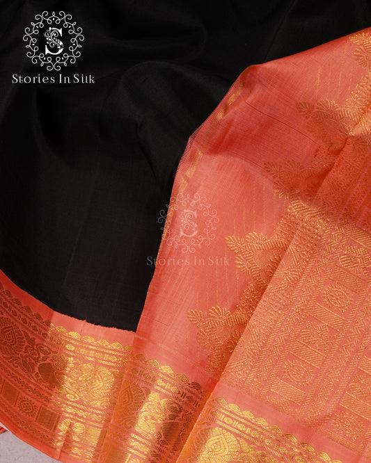 Black Beauty Pure Silk Saree - APS009