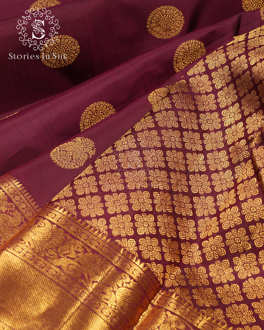 Vintage Maroon Royal Pure Silk Saree - SS153