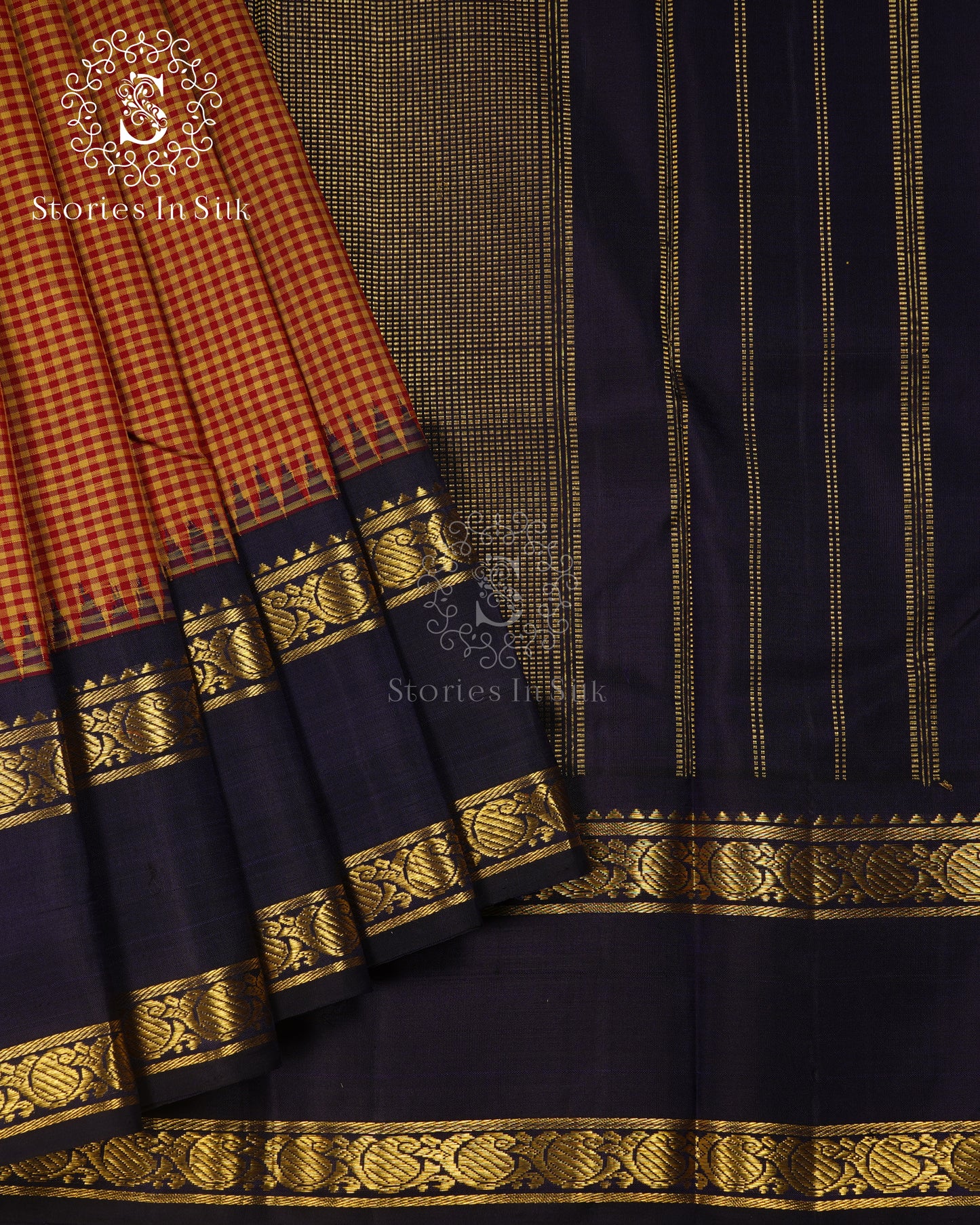 Classic Checks Pure Silk Saree - SS215
