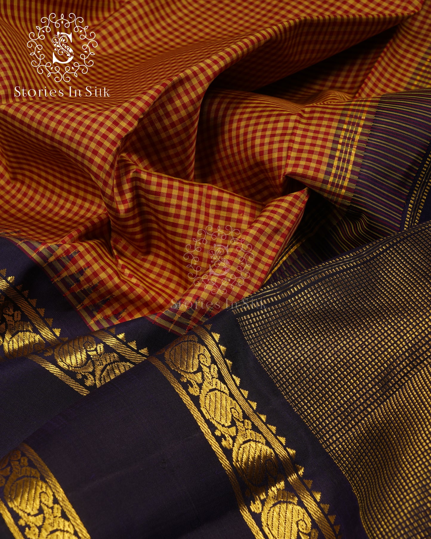 Classic Checks Pure Silk Saree - SS215