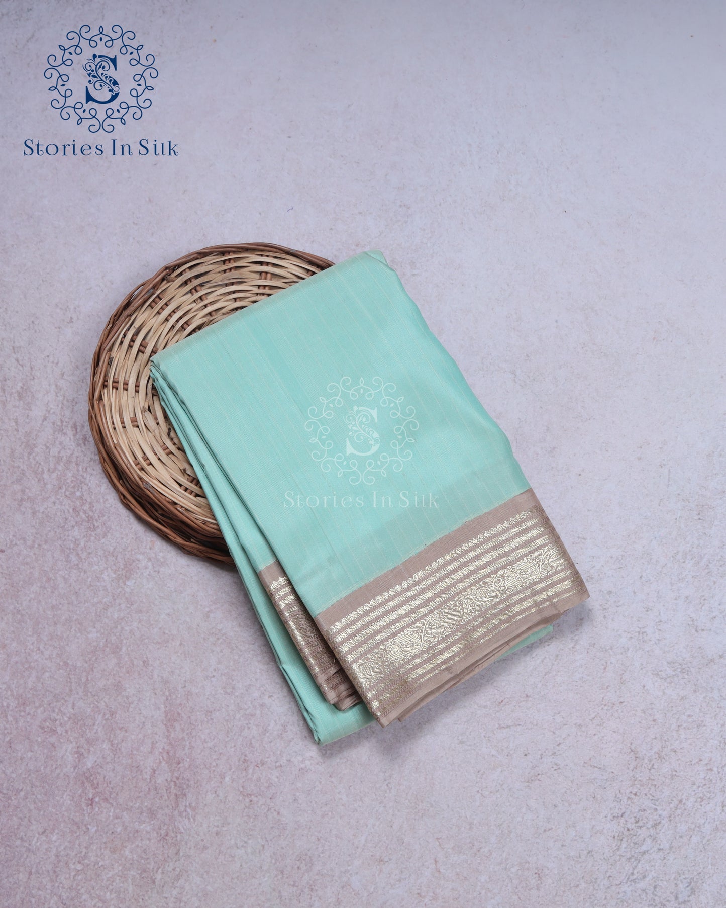 Aqua Mist Silk Saree - SSK0030