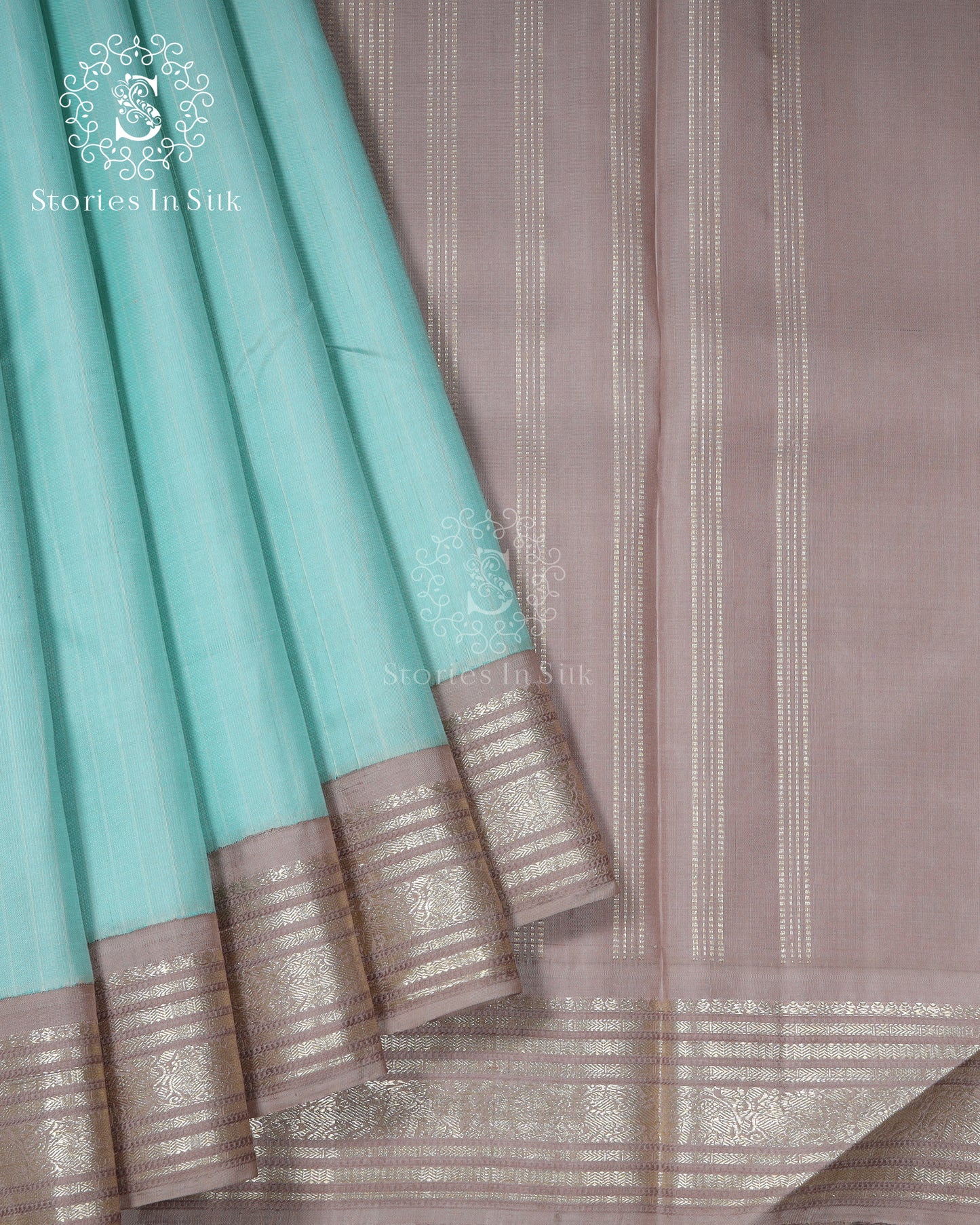 Aqua Mist Silk Saree - SSK0030