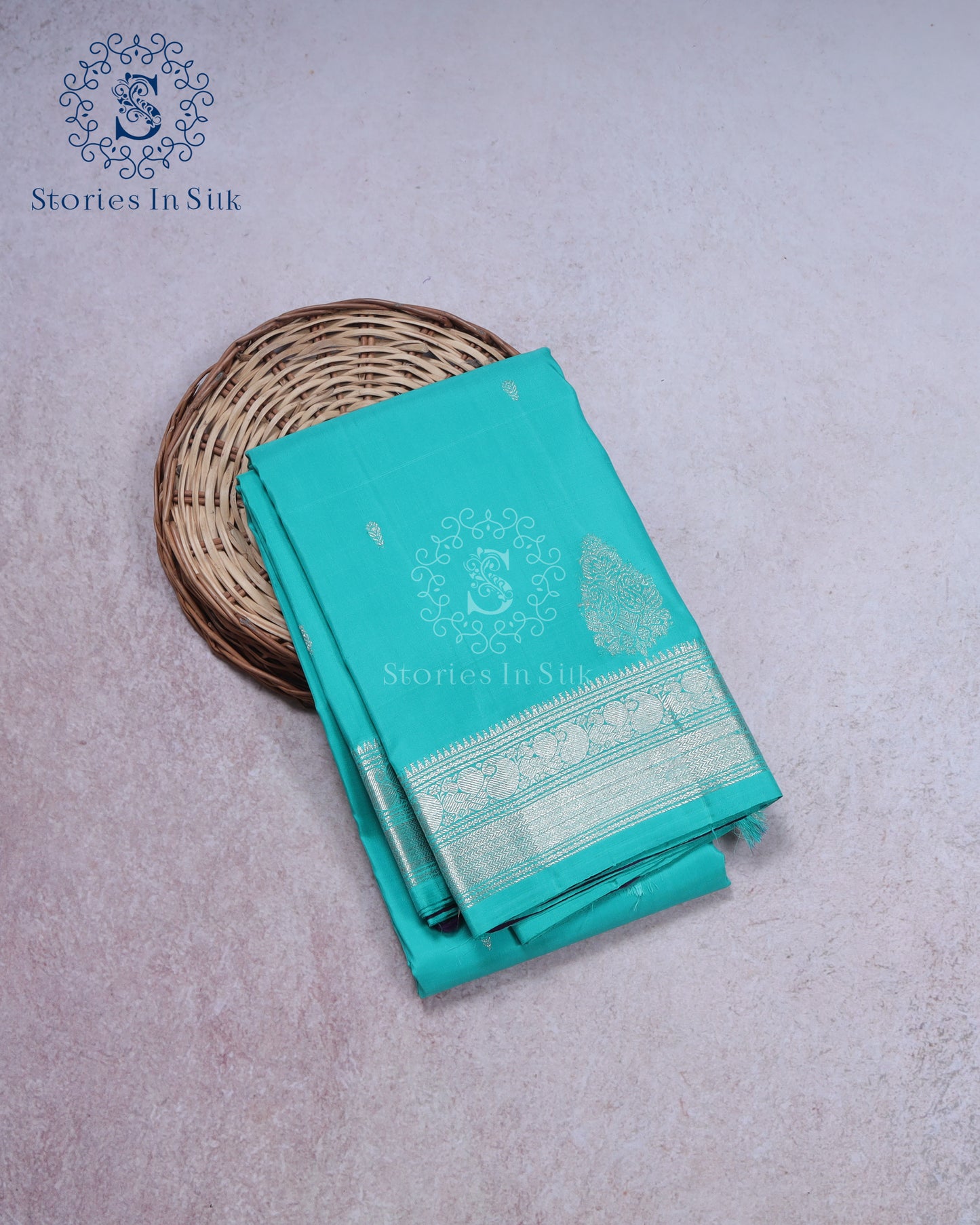 Aqua Mist Silk Saree - RHM0030