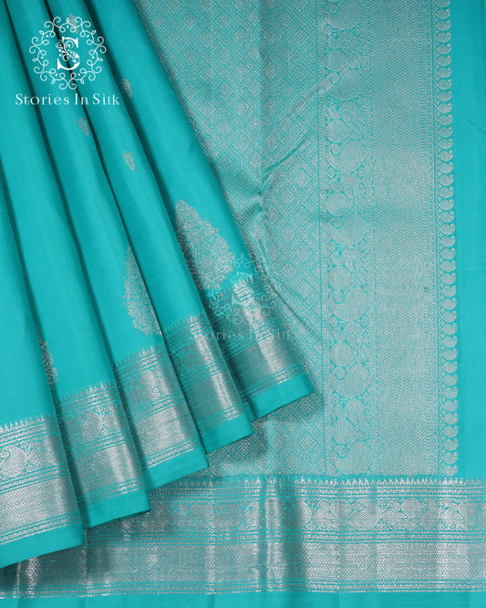 Aqua Mist Silk Saree - RHM0030
