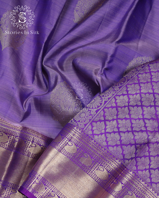 Lavender Heirloom Silk Saree - RHM0017