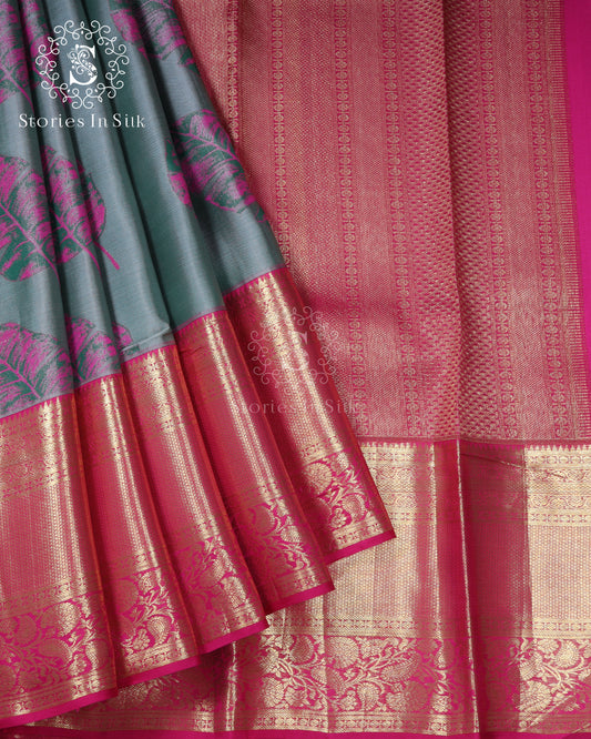 Grey Silk Saree - SSK0016