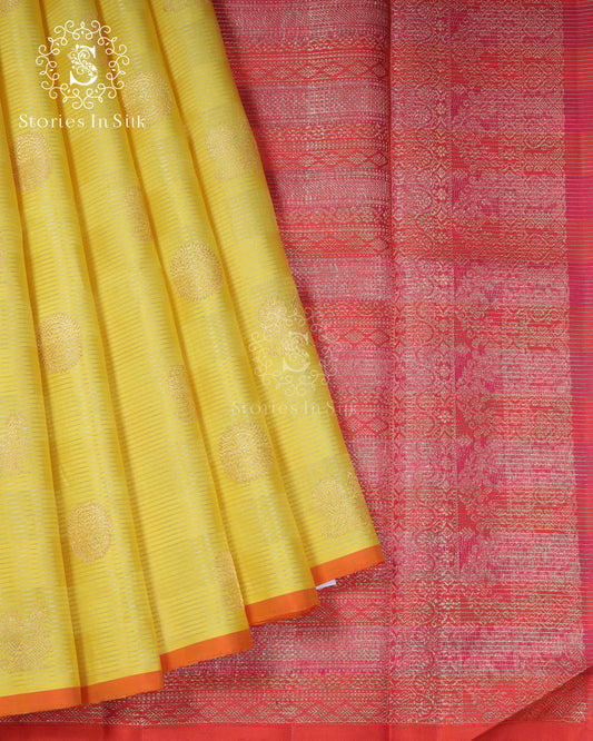 Sunlit Marigold Silk Saree - SSK0040
