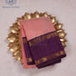 Peach Plum Contrast Pure Silk Saree - APS003