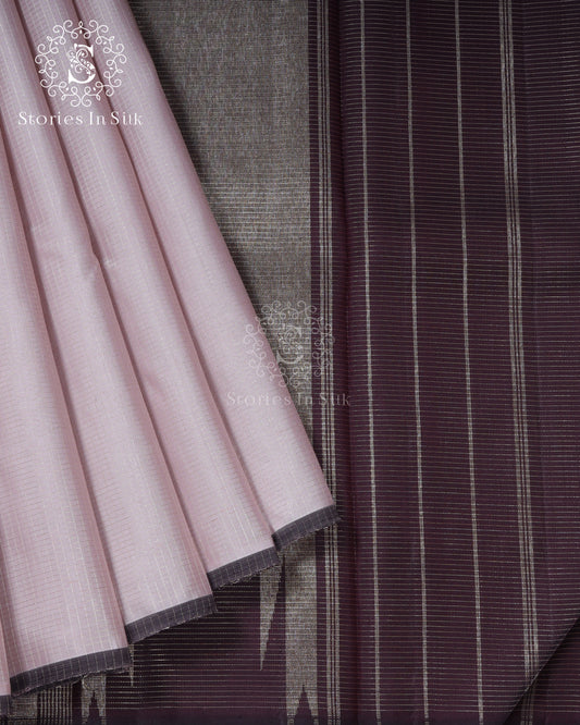 Pearl Grey Silk Saree