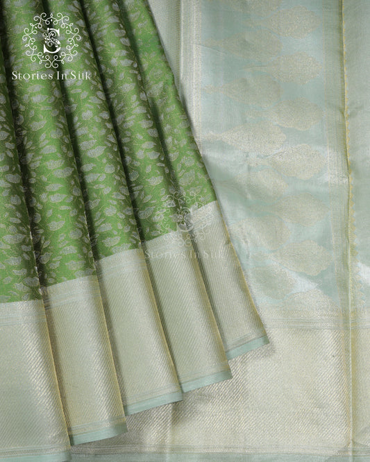 Spring Green Silk Saree - SSK0007