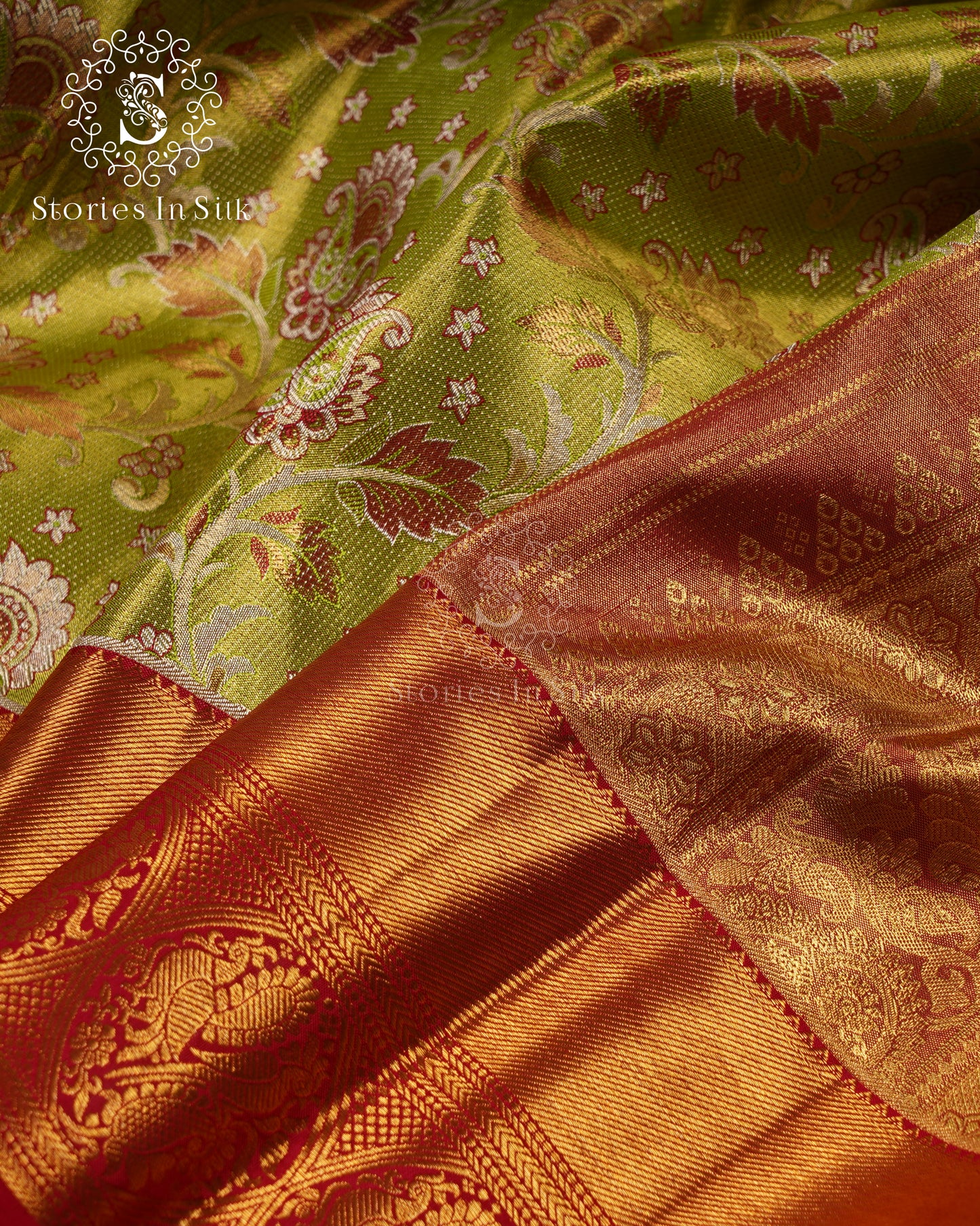Parrot Glow Bridal Pure Silk Saree - SS149