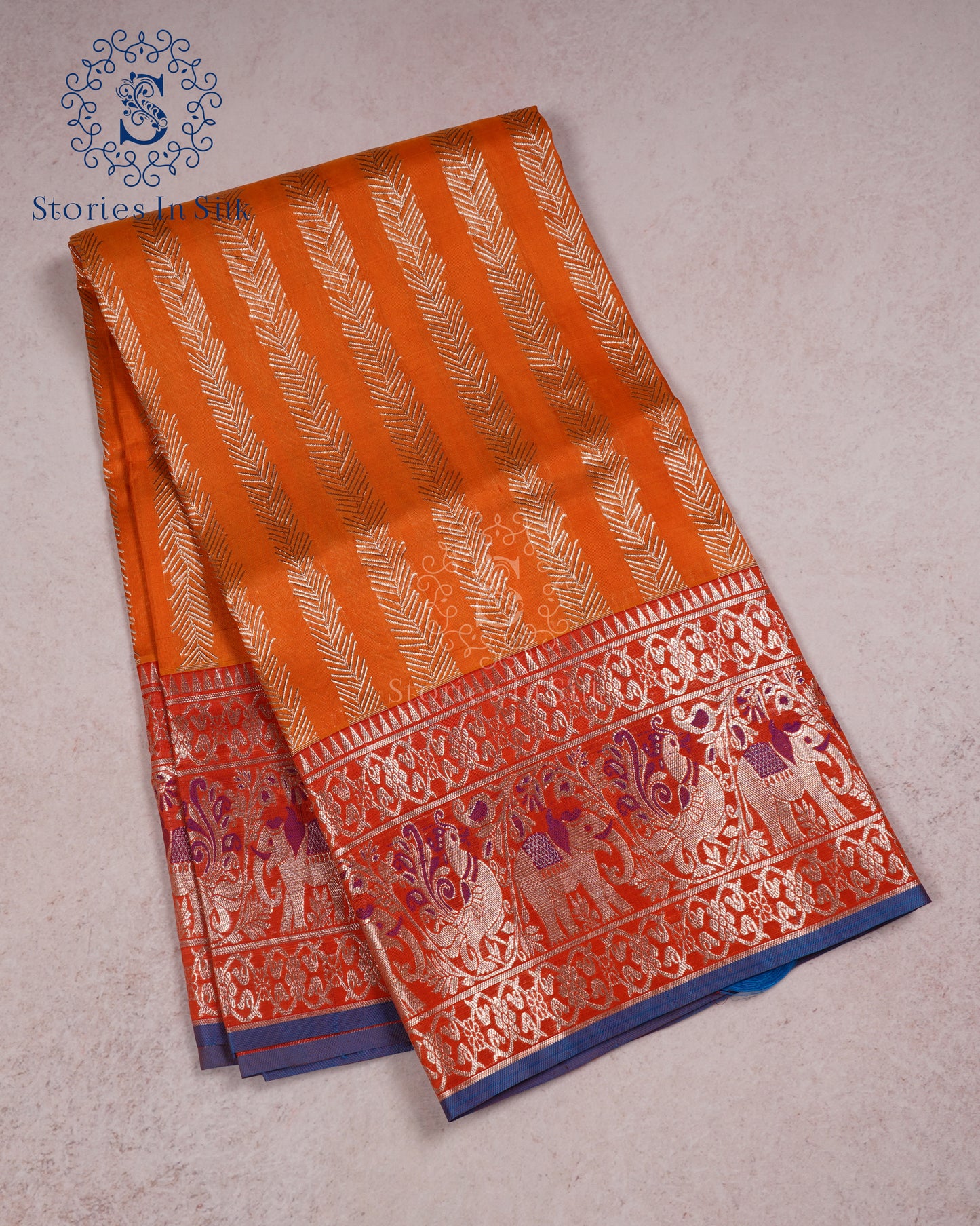 Royal Elephant Parade Silk Saree - NS042
