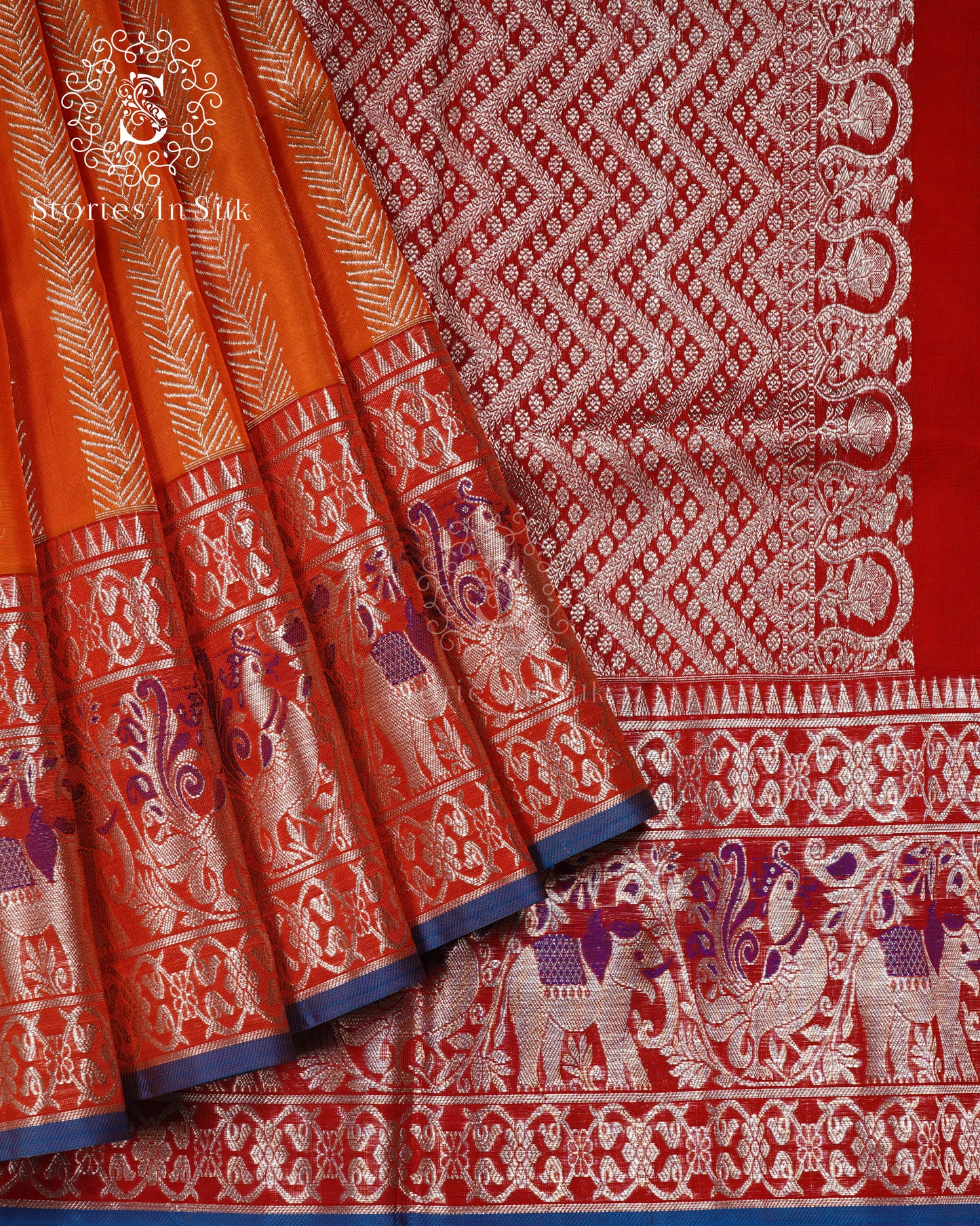 Royal Elephant Parade Silk Saree - NS042