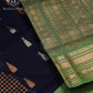 Navy Meadow Silk Cotton Saree - MAN104