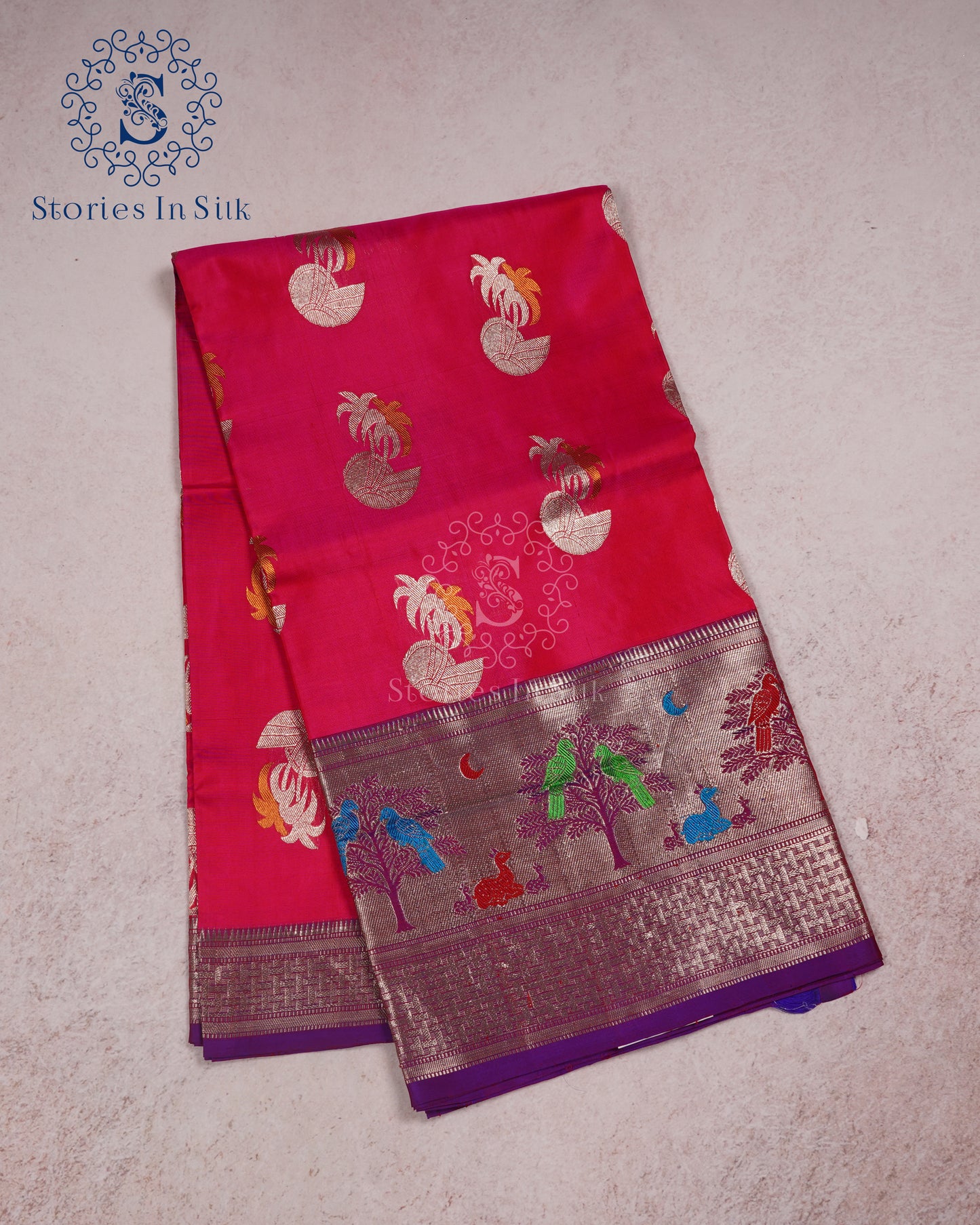 Pink Venkatagiri Silk Saree - NS048