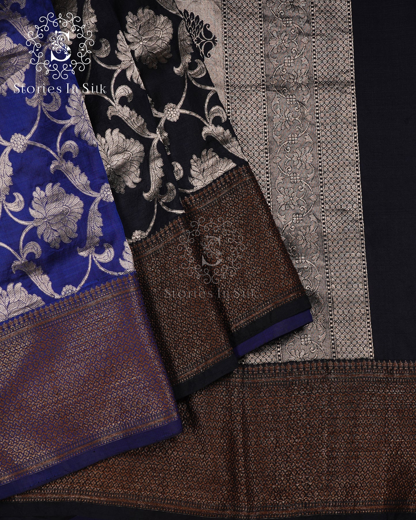 Noir Royale Pure Banaras Silk Saree - MAN112