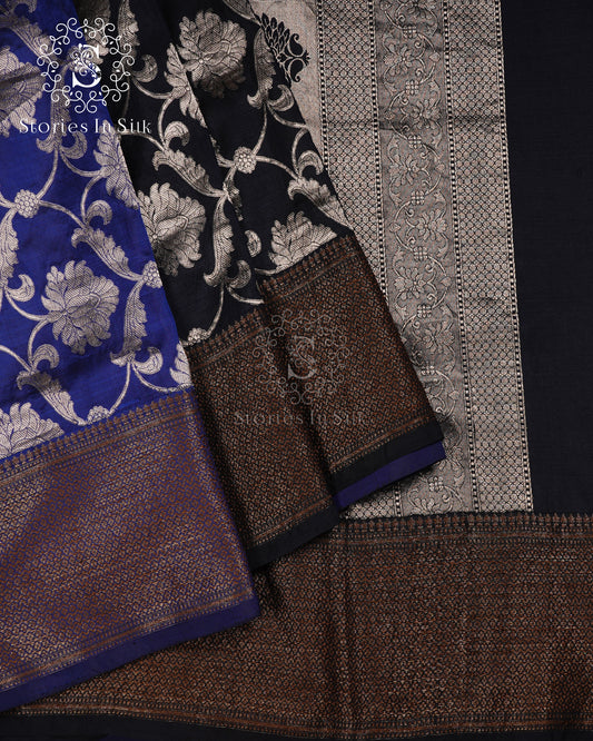 Noir Royale Pure Banaras Silk Saree - MAN112