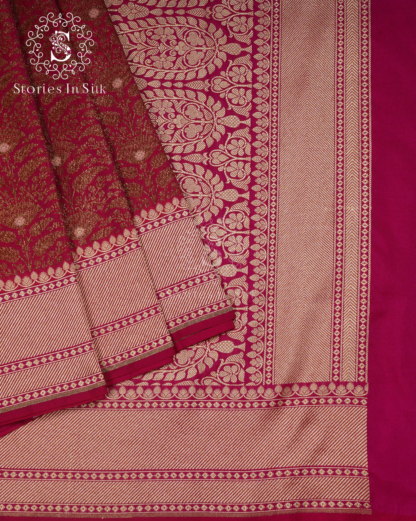 Ruby Brocade Banarasi Saree - ANA202