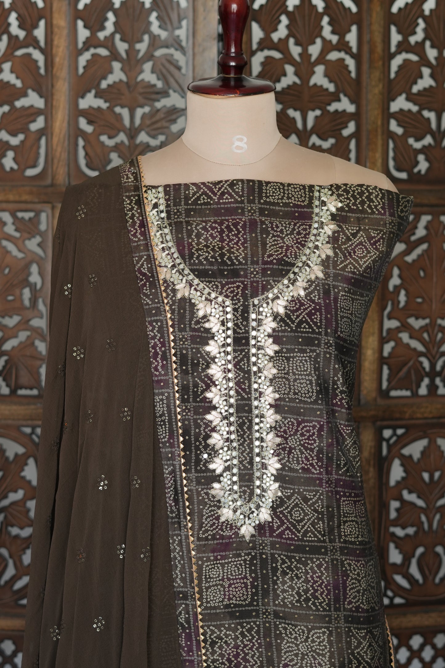 Georgette Bandhini Salwar Suit - INH424