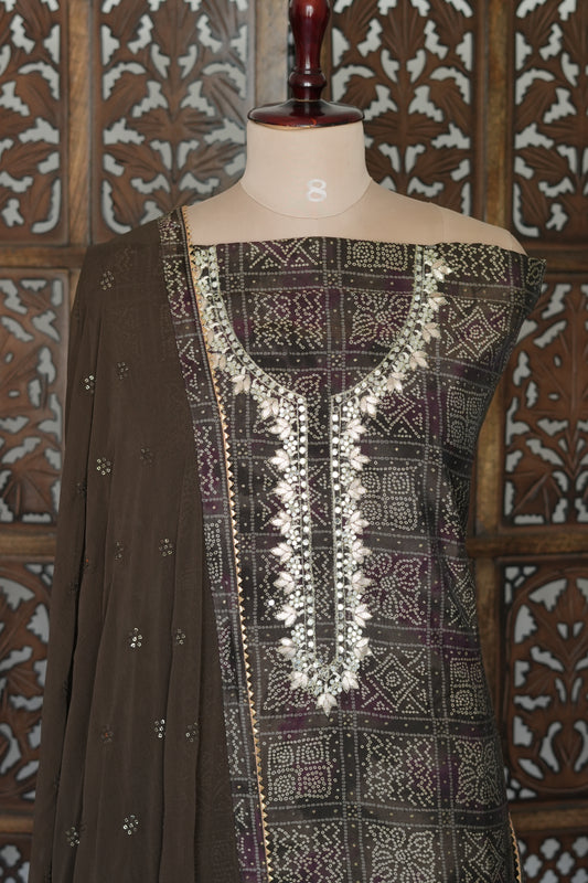 Georgette Bandhini Salwar Suit - INH424