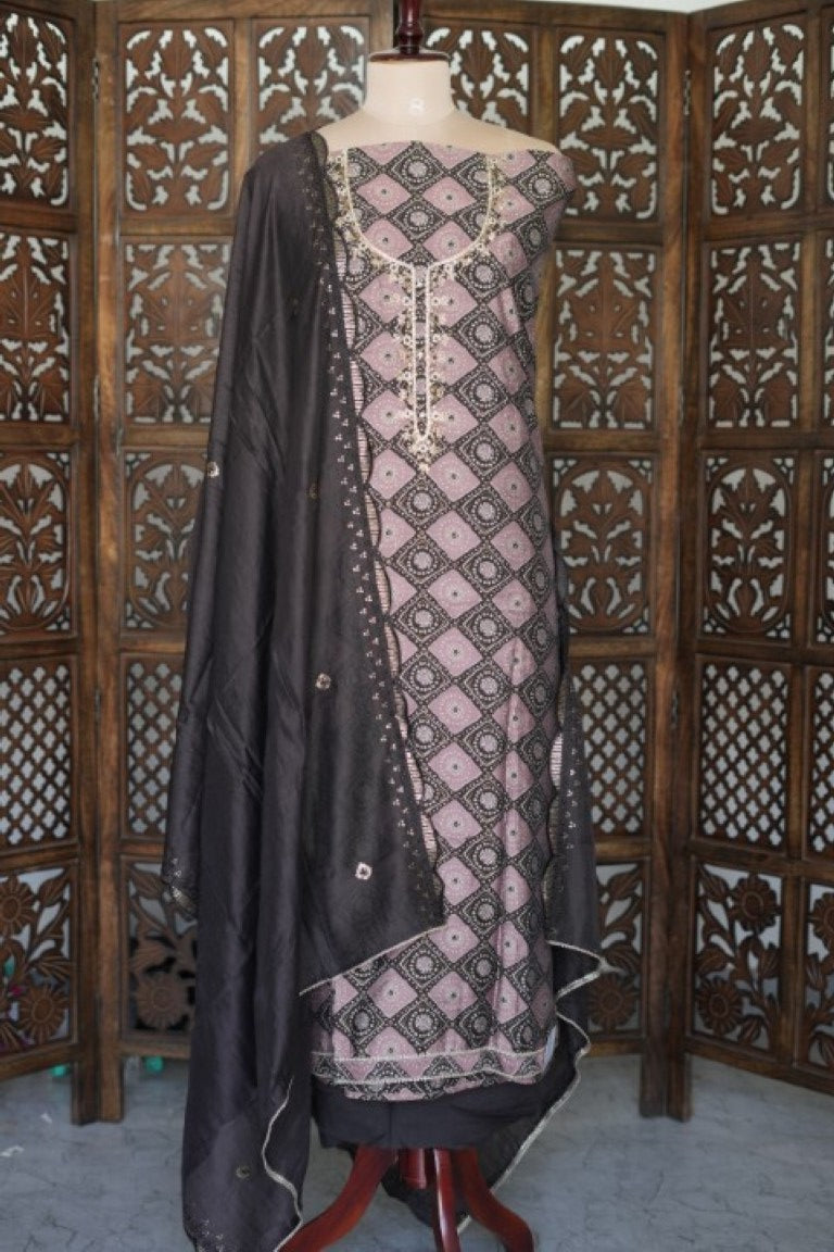 Cotton Silk Blend Salwar Suit - INH424