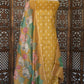 Mustard Gold Chanderi Suit Material with Floral Printed Dupatta