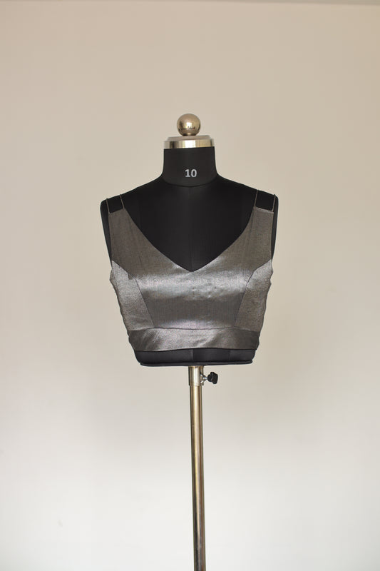 Metallic Silver Ready to Wear Blouse