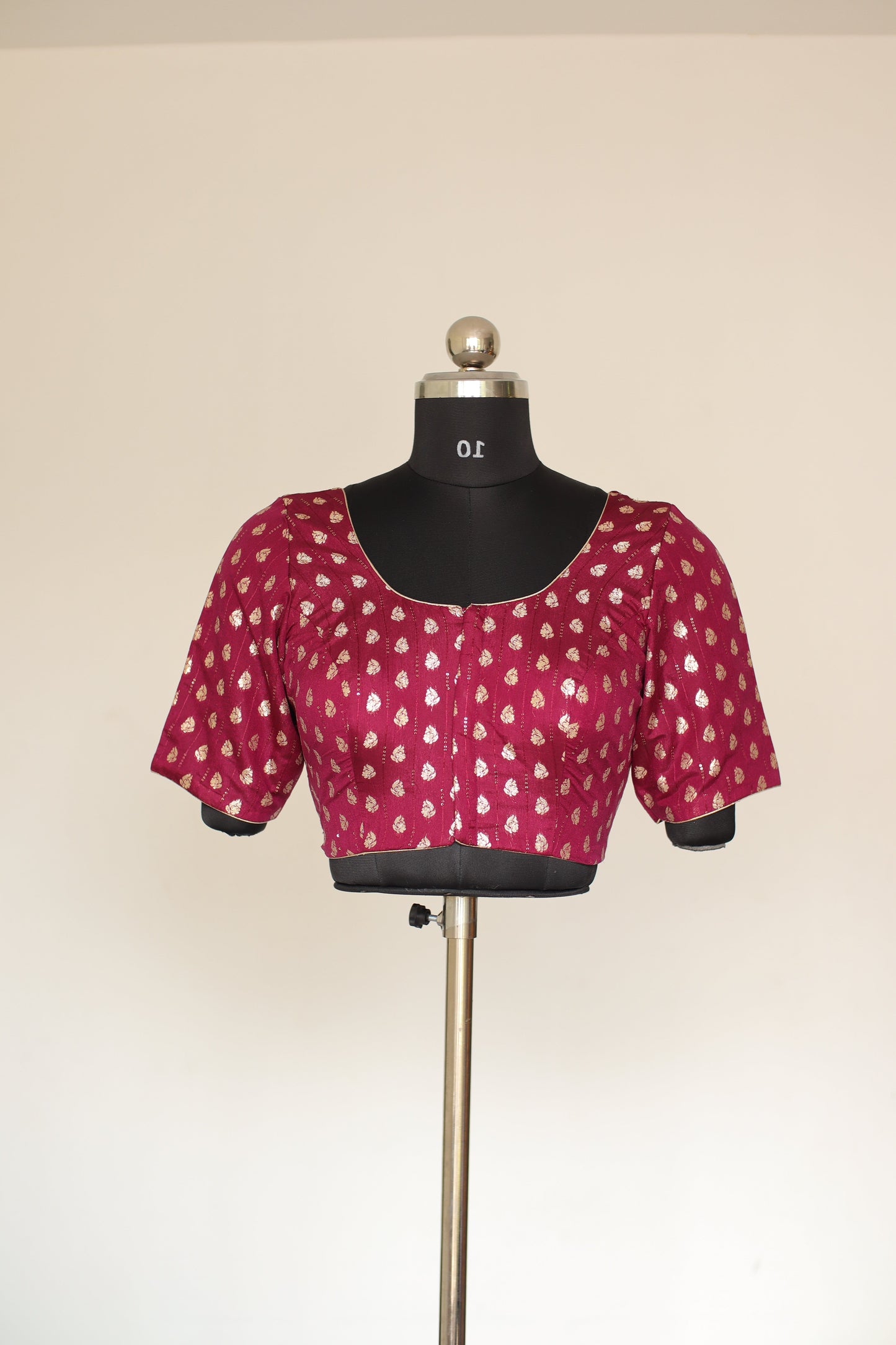 Maroon Woven Ready-to-Wear Blouse