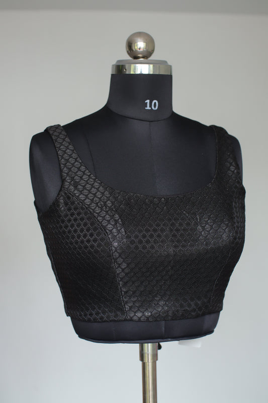Textured Black Ready to Wear Blouse